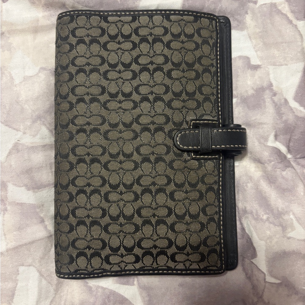Coach Day Planner Cover Agenda Signature Leather Canvas Organizer